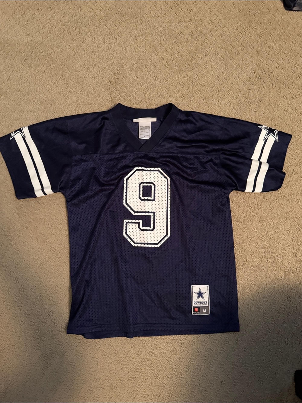 NFL Navy Kids #9 Football Jersey with White Accents